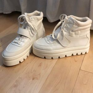 Steve Madden White Platform Sneakers
